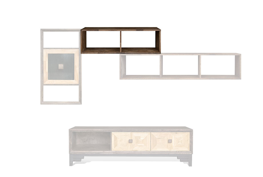 Полка настенная "Cube Design" 2; бейц-масло