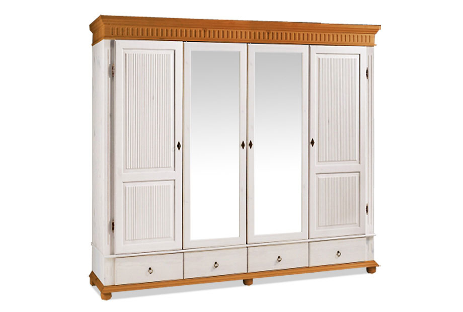 Шкаф "Хельсинки-4-SP-GT-М"; белый воск+антик