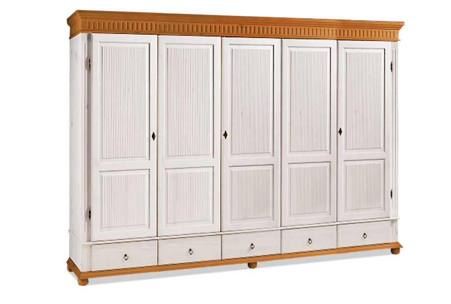 Шкаф "Хельсинки-5-GT-М"; белый воск+антик