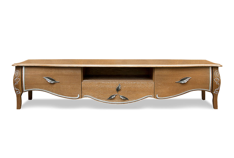 Тумба под ТВ "Трио" 05; коньяк с серебряной патиной+серебро