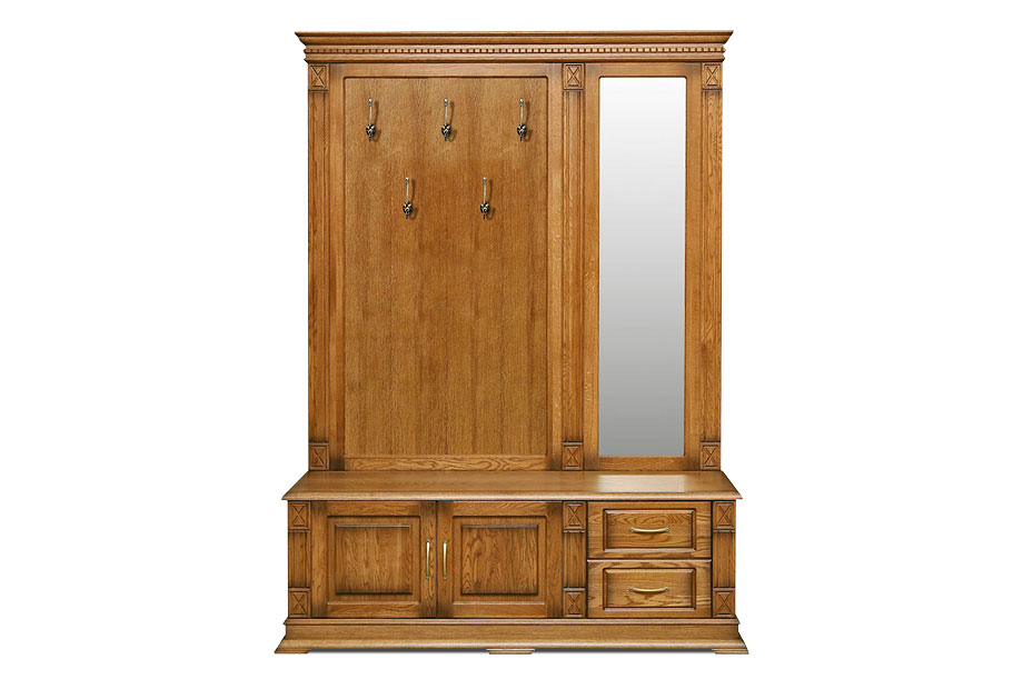 Тумба "Верди Люкс" (с вешалкой и зеркалом); слоновая кость