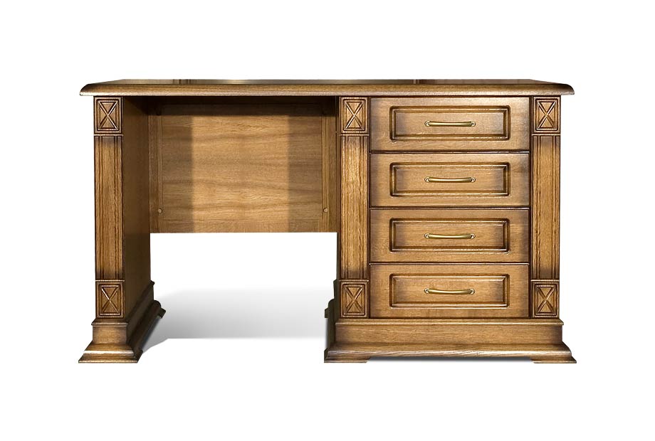 Стол письменный "Верди Люкс 9"; тумба справа; дуб рустикаль с патиной