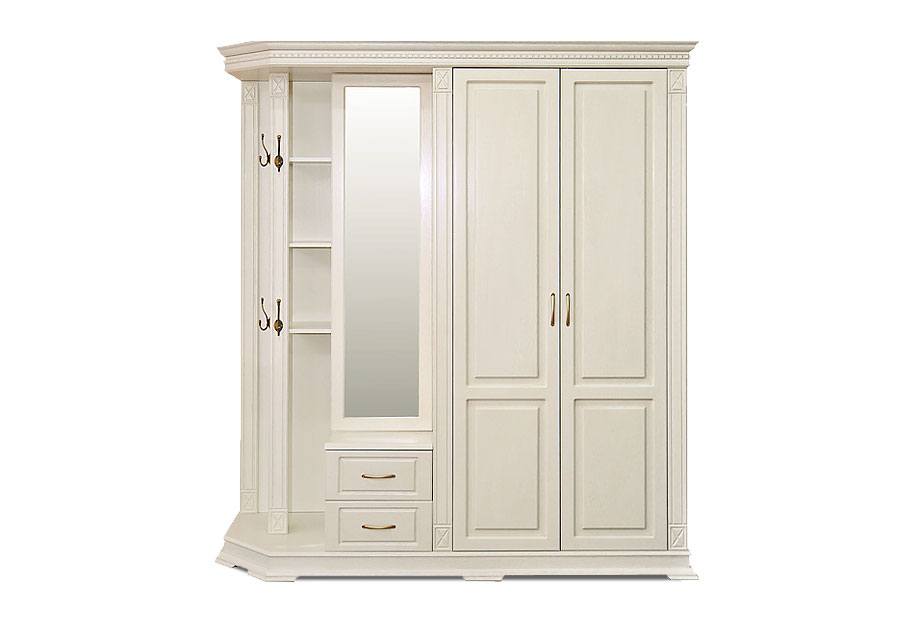 Шкаф комбинированный "Верди Люкс" 1; дверь слева; слоновая кость