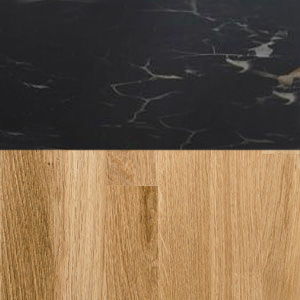 дуб натуральный, стекло "мрамор"