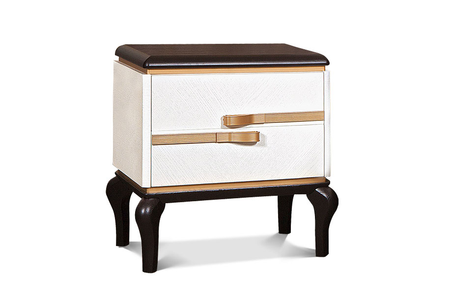 Тумба прикроватная "Мадлен"; альба+черная эмаль