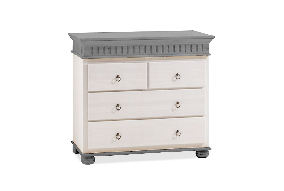 Комод "Хельсинки-22"; белый воск+антик