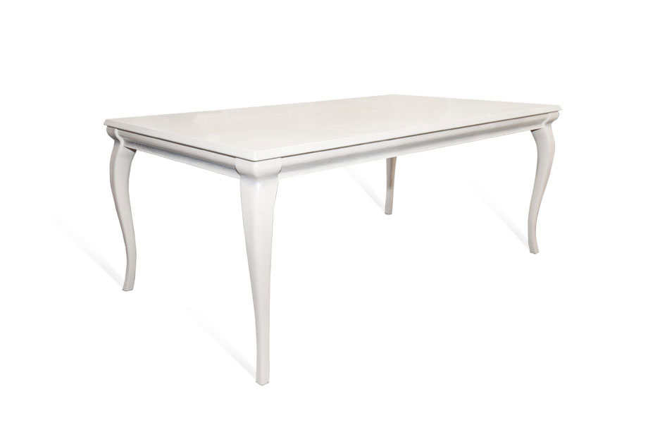 Стол обеденный "Луиза"; нераскл.; белая эмаль с золотой патиной