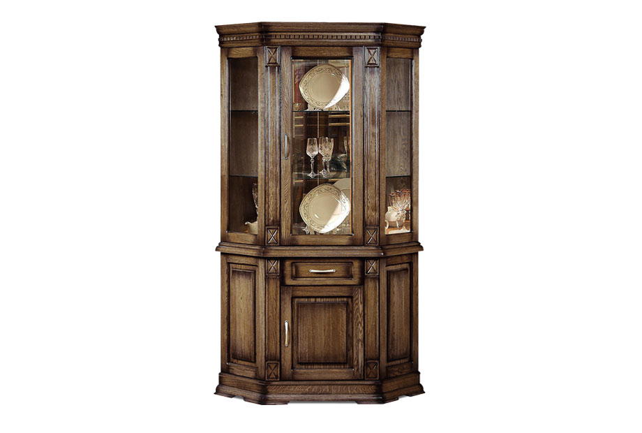 Шкаф комбинированный угловой "Верди Люкс 1уз"; левый; черешня