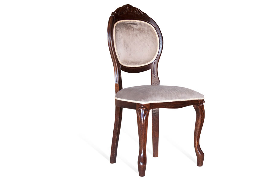 Стул "Орхидея"; белая эмаль с золотой патиной; выберите ткань