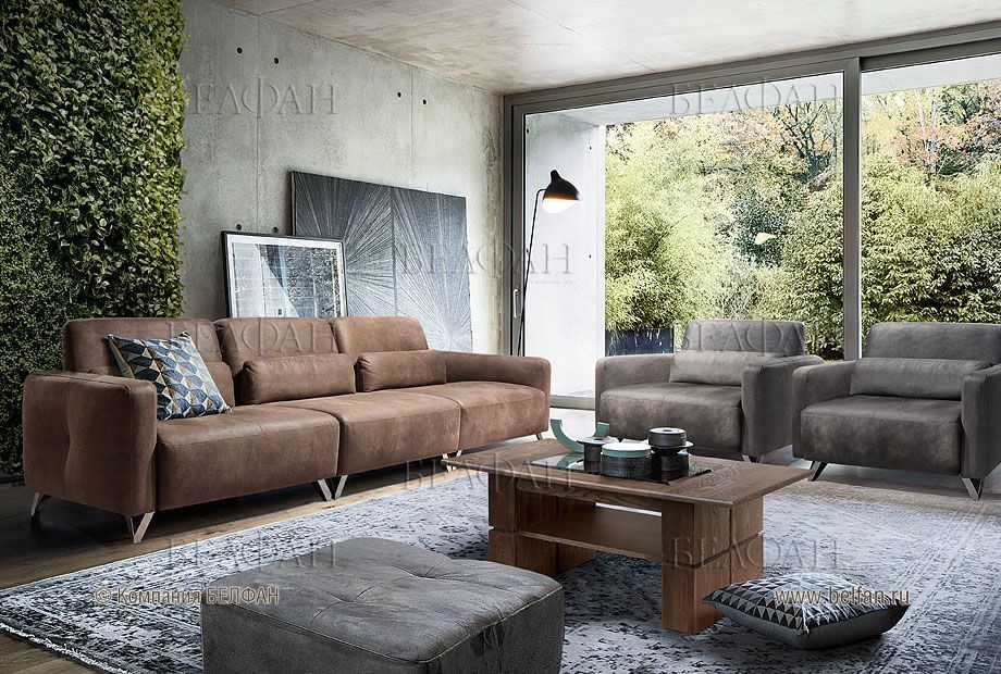 Диван в коричневых тонах сделает ваш интерьер более уютным и теплым