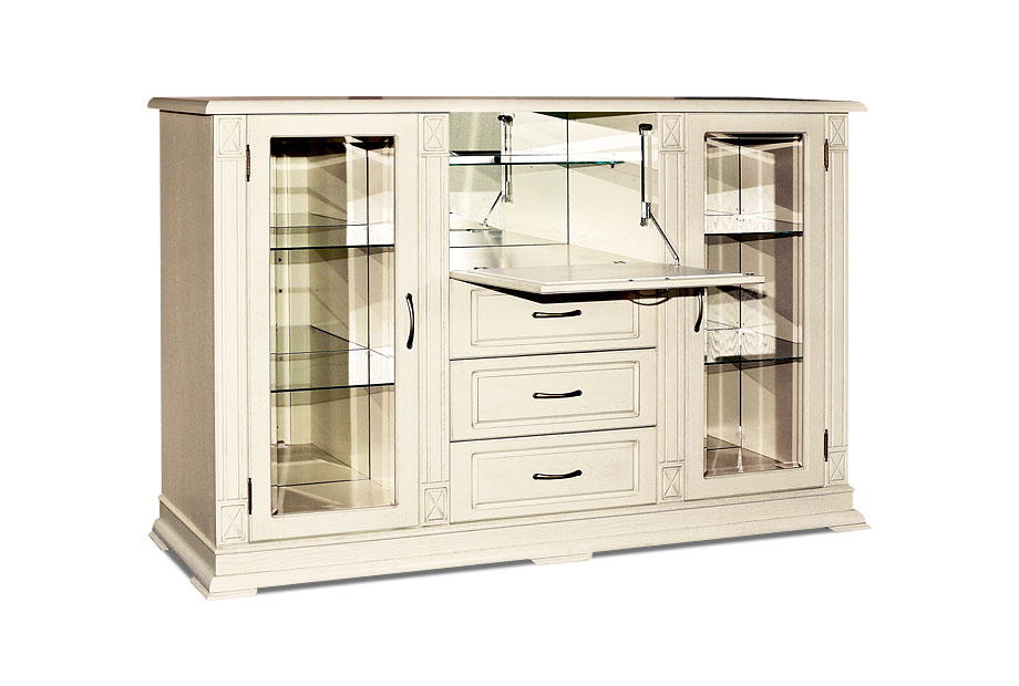 Тумба "Верди Люкс 3/2з"; слоновая кость