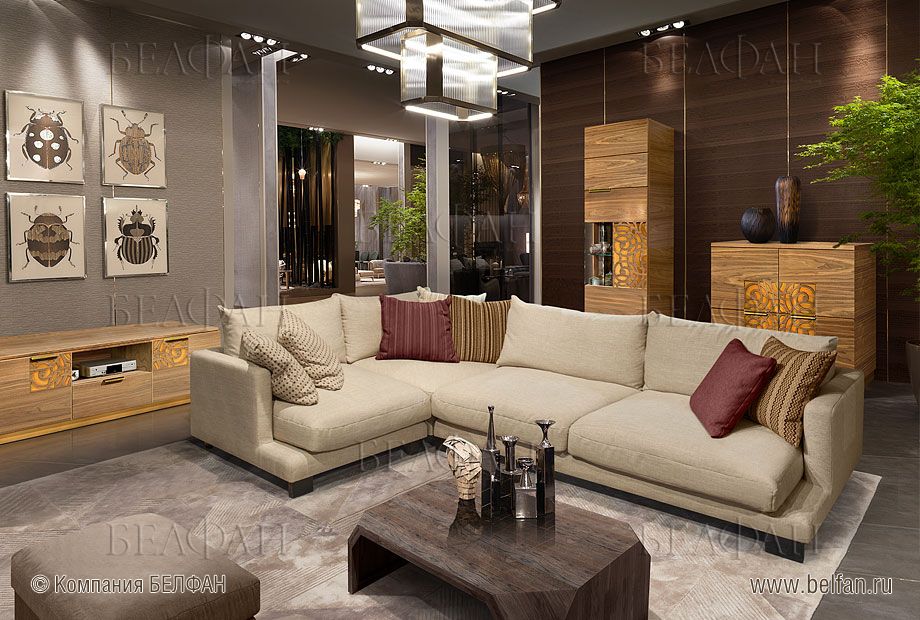 Интерьер гостиной в коричневых тонах для комфорта и душевного равновесия