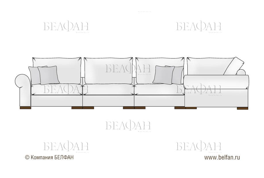 Размеры дивана с выдвижной оттоманкой