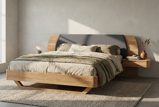 Кровать "Монблан" (с прикроватными тумбами) массив дуба 8