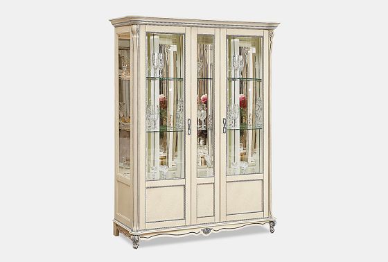 Шкаф с витриной "Алези 5" массив и шпон дуба 3