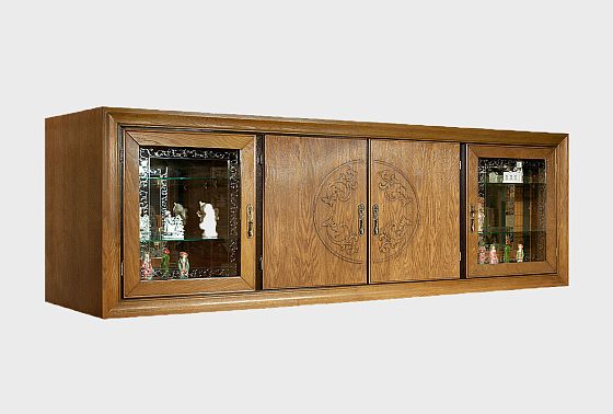 Шкаф навесной 4-х секционный "Соната" (декор) массив и шпон дуба 3