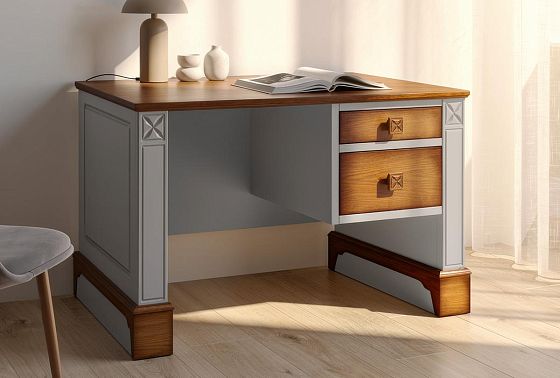 Стол письменный "Бриансон" (1 тумба справа) массив и шпон дуба, МДФ 6