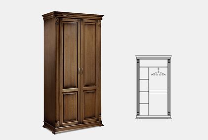 Шкаф для одежды 2-х дв. "Верди Люкс 2/2"