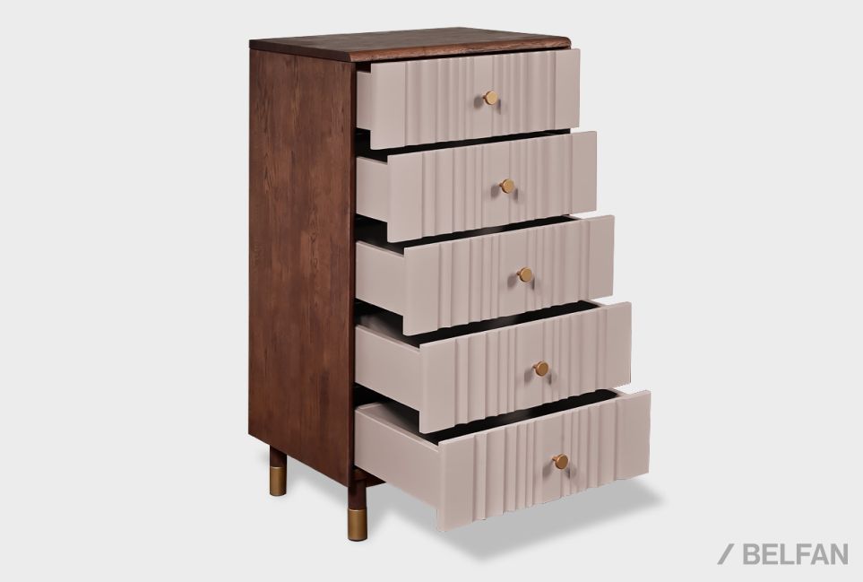 Комод "Меридиан" 5 (высокий) массив дуба, МДФ 4