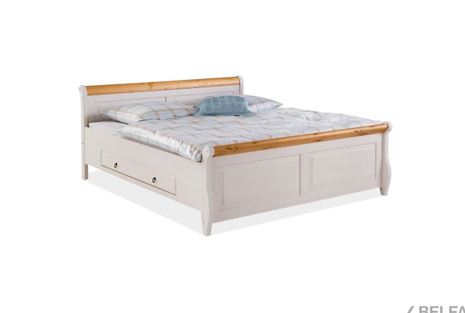 Кровать двуспальная "Мальта" 180 (с ящиками) массив сосны 1