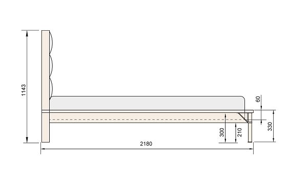 Кровать "Extera" 140М массив дуба, металл 3