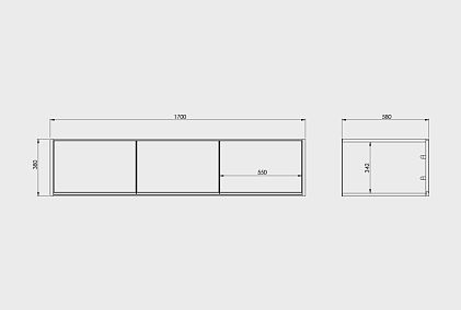 Дополнительная секция для шкафа 3-х дв. "Уоллстрит"