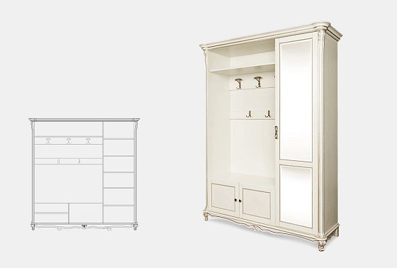 Шкаф комбинированный "Алези 1з" массив и шпон дуба 3