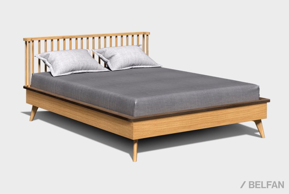Кровать "Элва" массив и шпон дуба 1