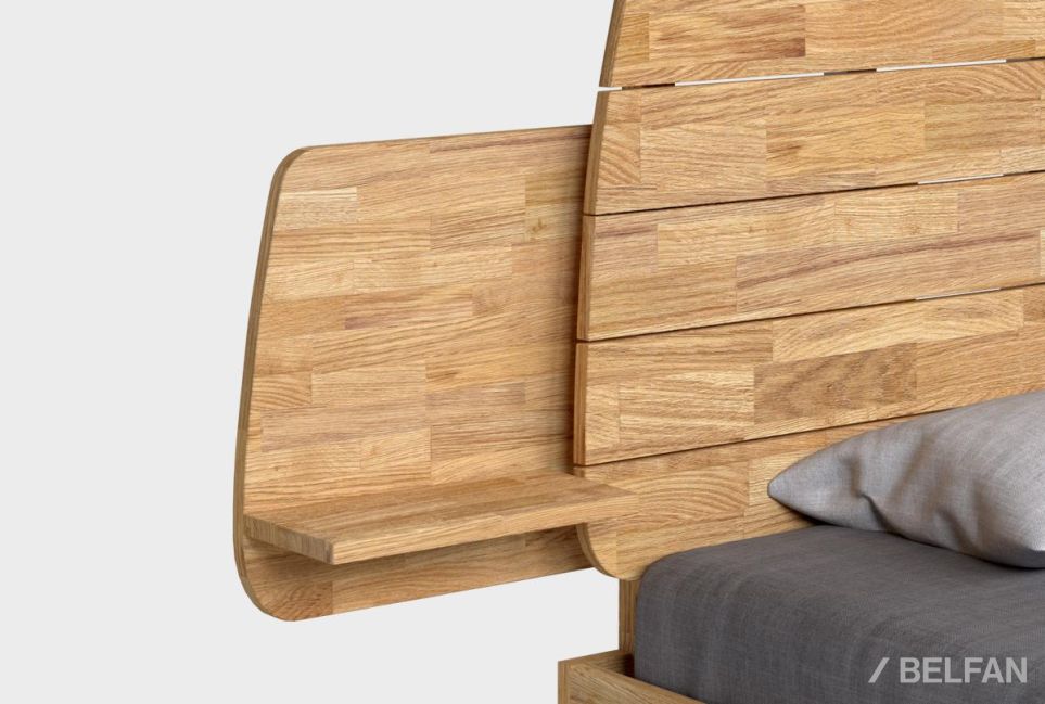 Полка прикроватная "Уоллстрит" массив дуба, МДФ 2