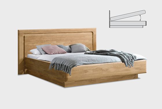 Кровать "Бремен" (узкая) с подъемным механизмом массив дуба 4