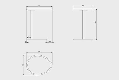 Стол приставной "Меридиан"; *А-017.31; к-торфяной дуб