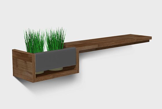 Полка с нишей "Уоллстрит" (левая) массив дуба, МДФ 3