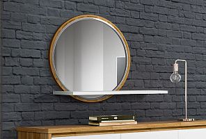 Зеркало настенное с полкой 