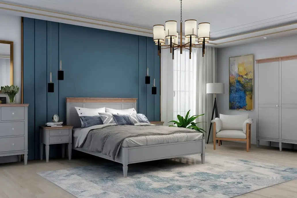 Спальня «Ольса» #2 серый 7042 + антик 24