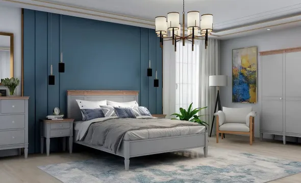 Спальня «Ольса» #2. Цвет: серый 7042 + антик 24 Спальня «Ольса» #2