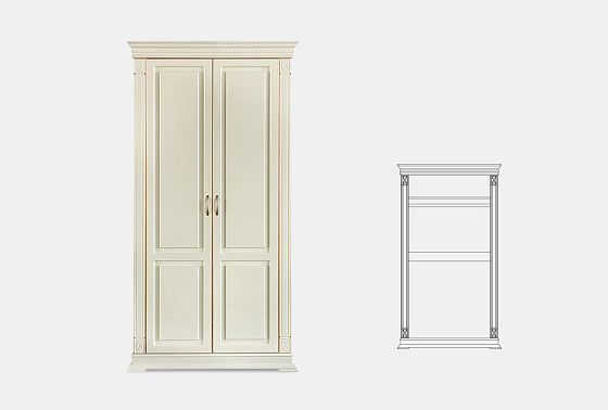 Шкаф для одежды 2-х дв. "Верди Люкс 2/4" массив и шпон дуба 2