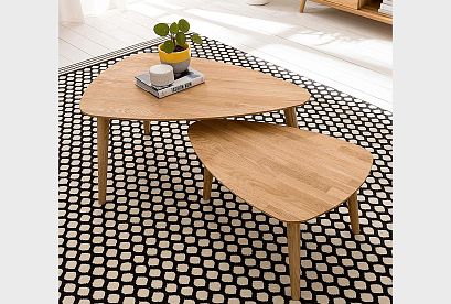 Стол журнальный "Арт" 70 (капля); бейц-масло