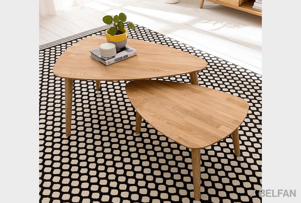 Стол журнальный "Арт" 70 (капля) массив дуба 5