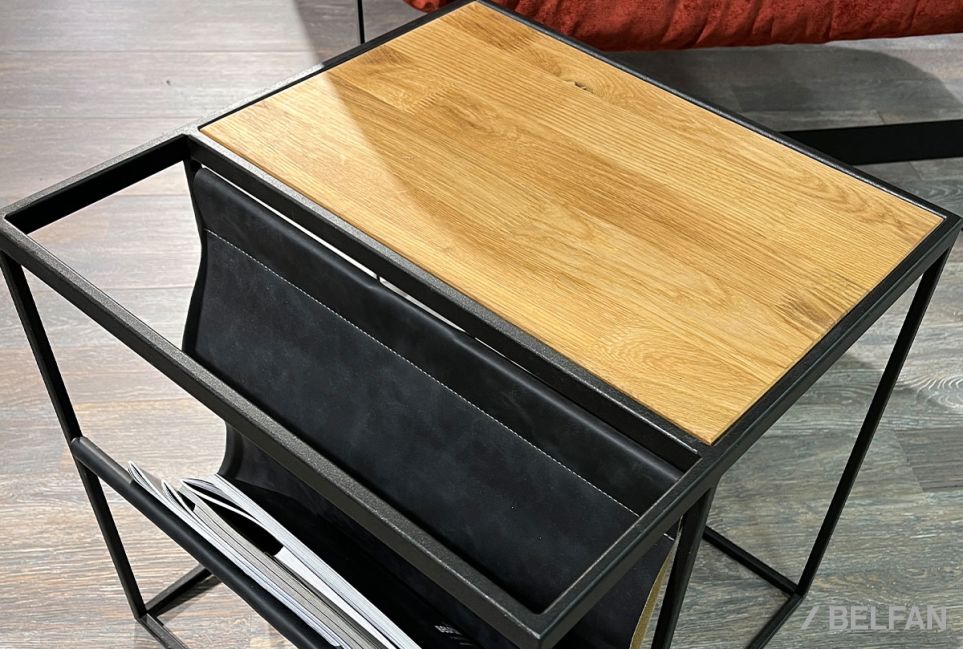 Стол журнальный "Арт" c газетницей массив дуба 3