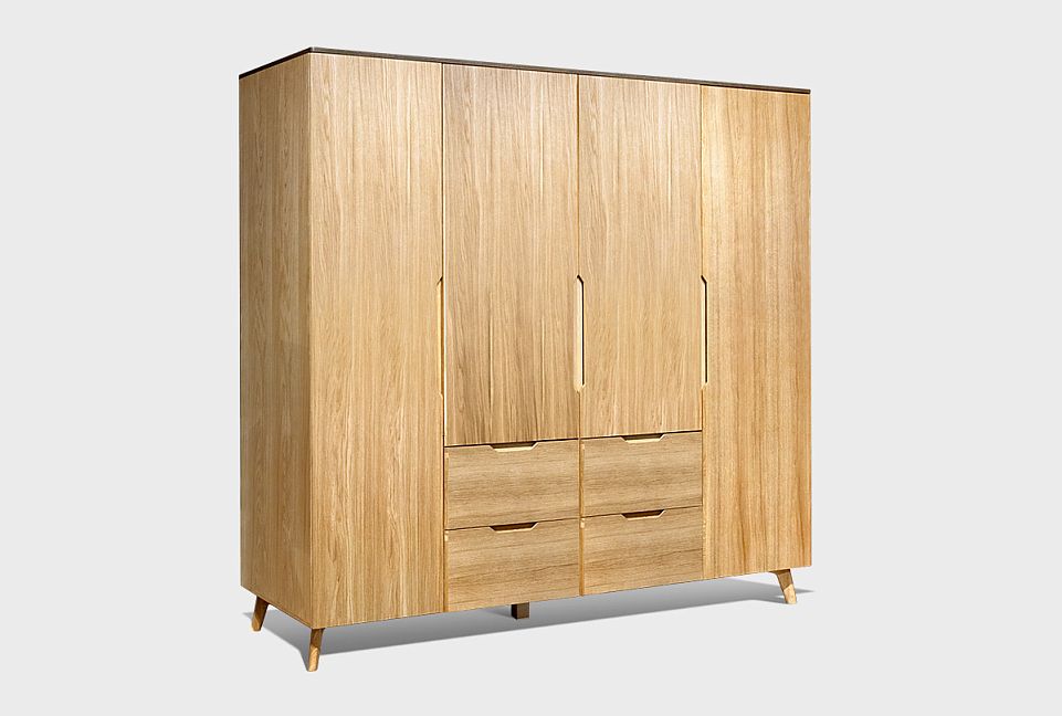 Шкаф для одежды 4-х дверный "Элва"; бейц-масло, графит