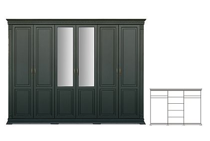 Шкаф 6-ти дверный "Верди Люкс"