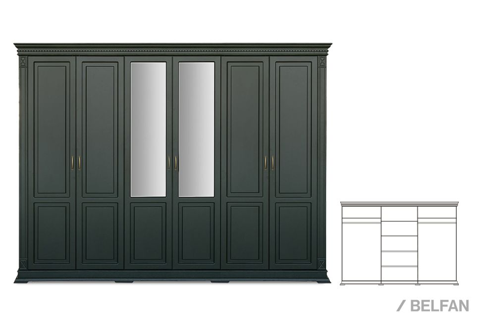 Шкаф 6-ти дверный "Верди Люкс" массив и шпон дуба 1