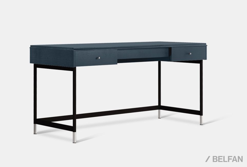 Стол письменный "Сакраменто" (2 ящика) МДФ, шпон дуба, металл 1