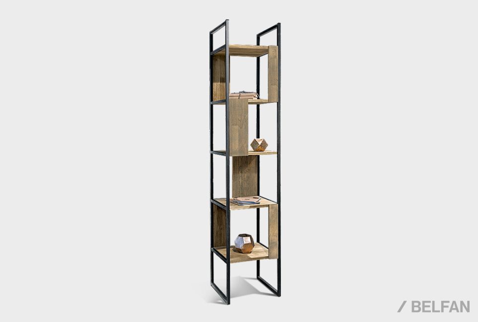 Стеллаж "Арт" 430 массив дуба, металл 1