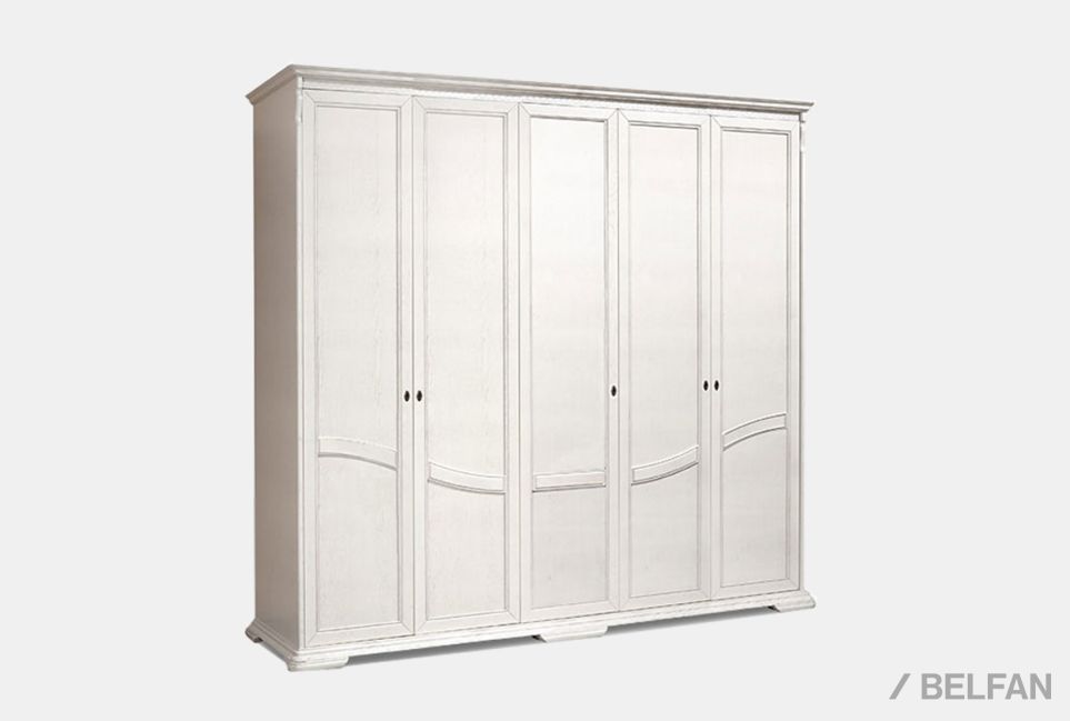 Шкаф для одежды 5-ти дв. "Лика" (без зеркала) массив и шпон дуба 1