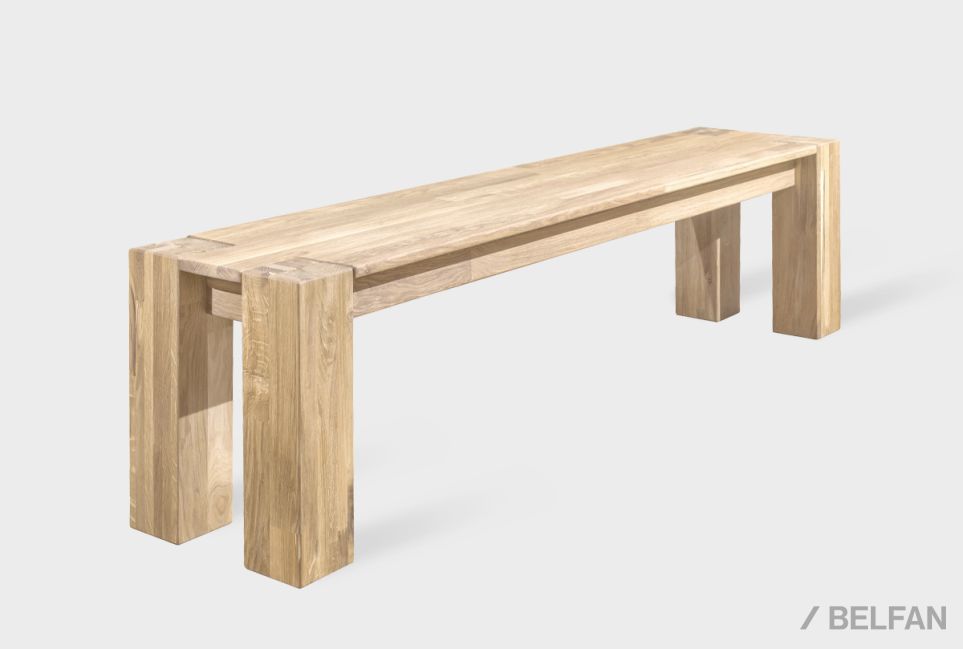 Скамья "Берген" П-03 (сечение опор 120х120) массив дуба 1