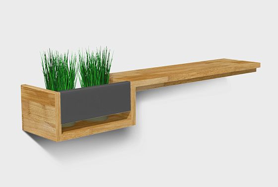 Полка с нишей "Уоллстрит" (левая) массив дуба, МДФ 3