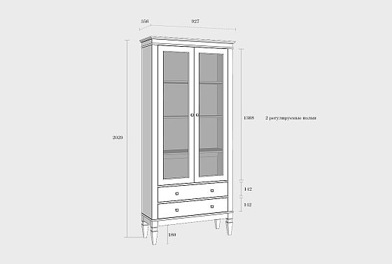 Витрина "Ольса-С" 202 массив сосны 6