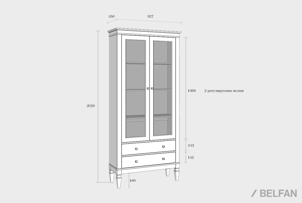 Витрина "Ольса-С" 202 массив сосны 5