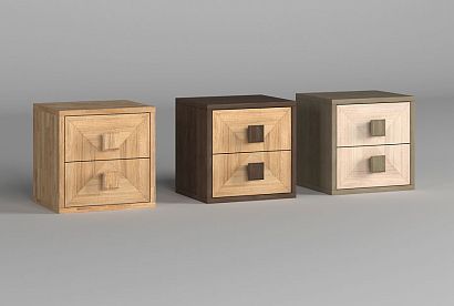 Модуль для стеллажей открытых "Cube Design" (с ящиками); 2 ящика; *КМ-009.202; серый дуб, белёный дуб